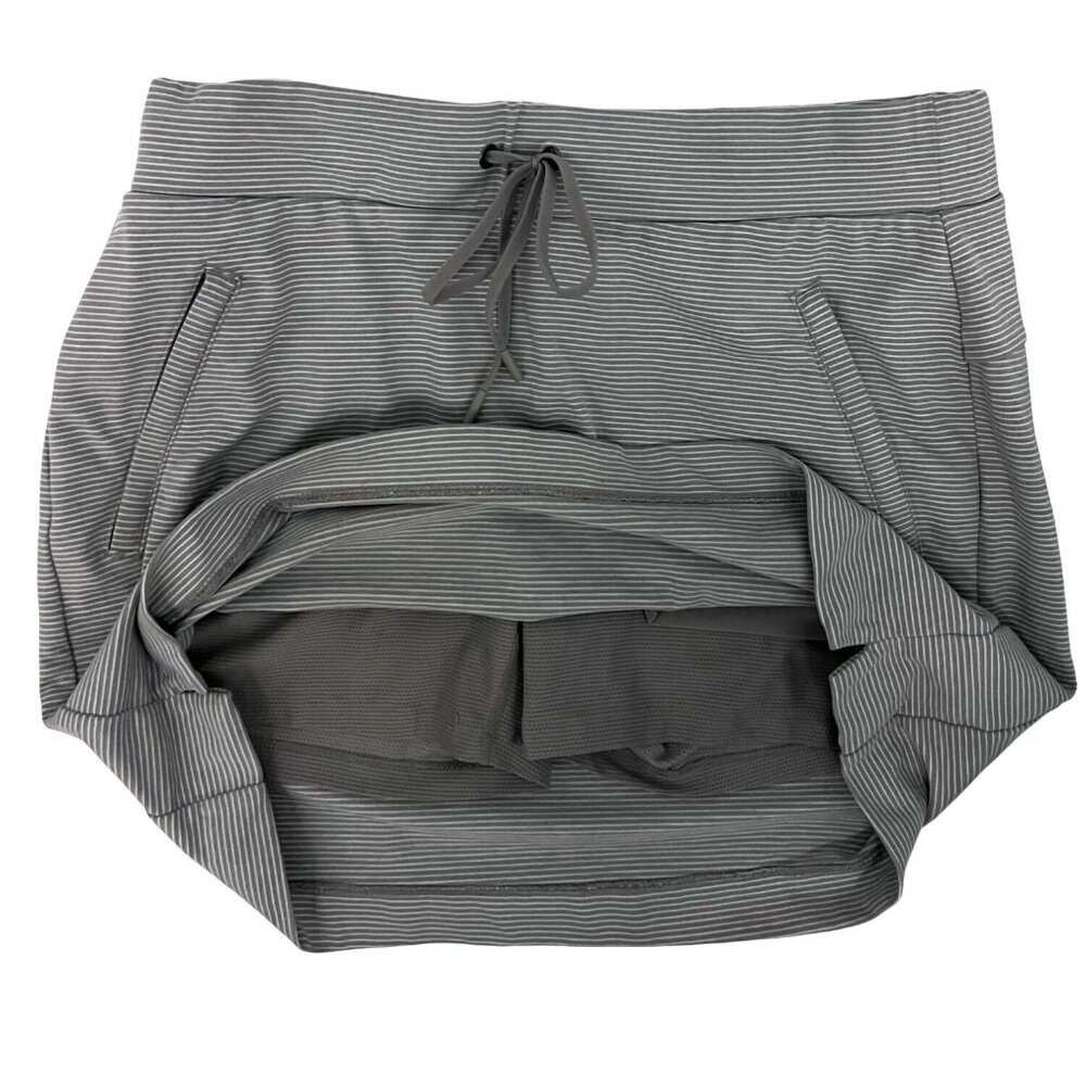Athleta Active Womens Activewear Striped Tennis Skort Small Zip Pockets Stretch - Picture 4 of 11